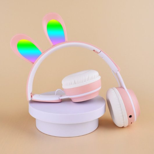 Kinsi ST-81M Auriculares Inalámbricos Bluetooth con Orejas de Conejo Negros