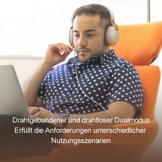 Kinsi MS-B2 Auriculares Inalámbricos Bluetooth de Oficina con Micrófono Plegable Giratorio Rojos