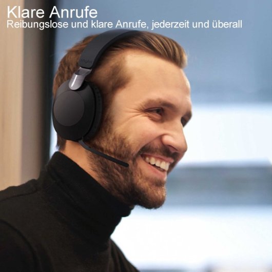 Kinsi MS-B2 Auriculares Inalámbricos Bluetooth de Oficina con Micrófono Plegable Giratorio Rojos