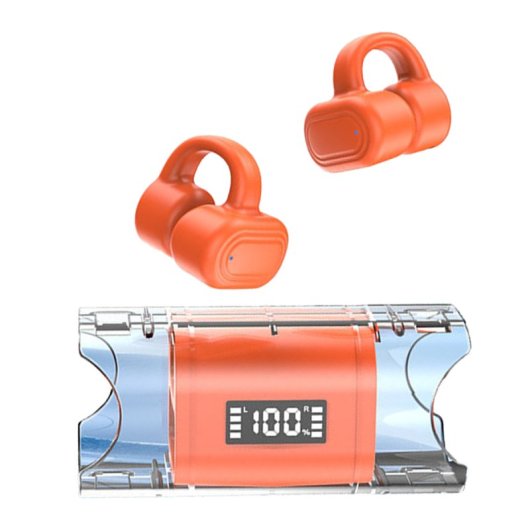 Kinsi T36 Auriculares Inalámbricos Bluetooth con Pantalla Digital Naranjas