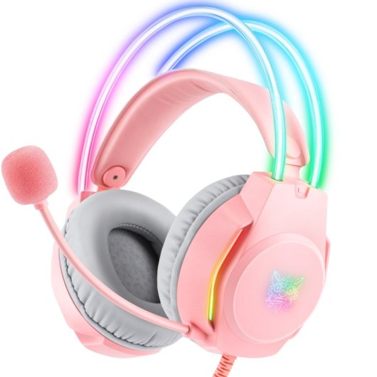 Kinsi X26 Auriculares Gaming RGB Rosas