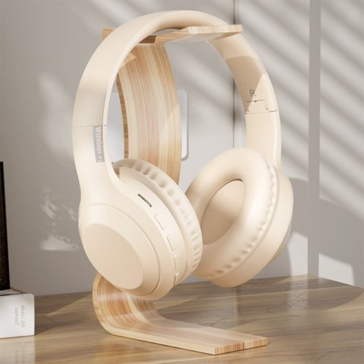 Kinsi H&SV5 Auriculares Inalámbricos Bluetooth/Jack3.5/USB-C/Tarjeta TF Crema