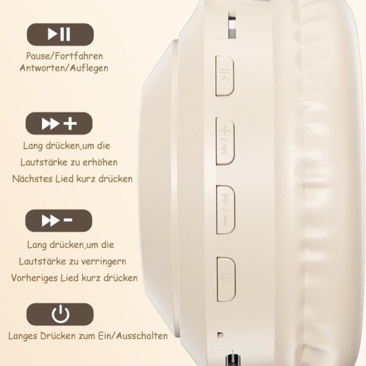 Kinsi H&SV5 Auriculares Inalámbricos Bluetooth/Jack3.5/USB-C/Tarjeta TF Rosas