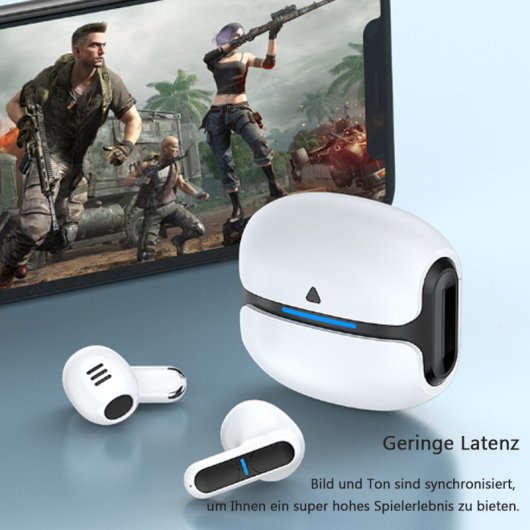 Kinsi TG11 Auriculares Inalámbricos con Cancelación de Ruido ENC Crema
