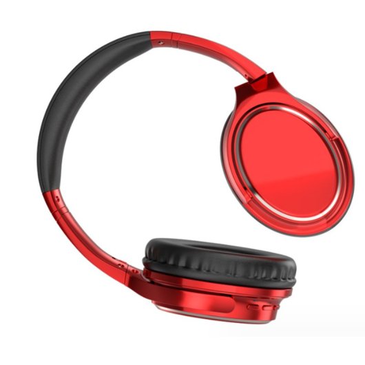 Kinsi VJ901 Auriculares Inalámbricos con Cable/Bluetooth/Jack3.5/Tarjeta TF Rojos
