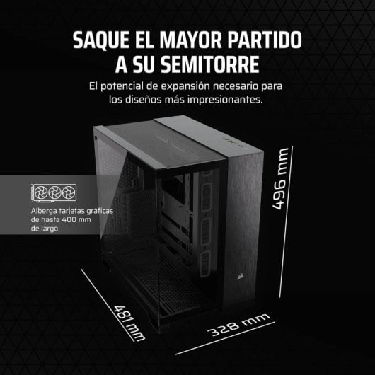 Corsair 6500X Semitorre ATX Doble Cristal Templado USB-C Negro Obsidiana