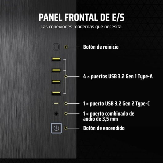 Corsair 6500X Semitorre ATX Doble Cristal Templado USB-C Negro Obsidiana