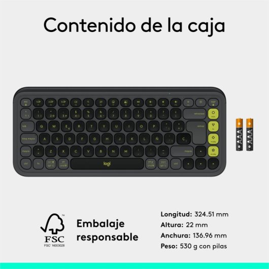 Logitech Pop Icon Keys teclado Inalámbrico Bluetooth Grafito