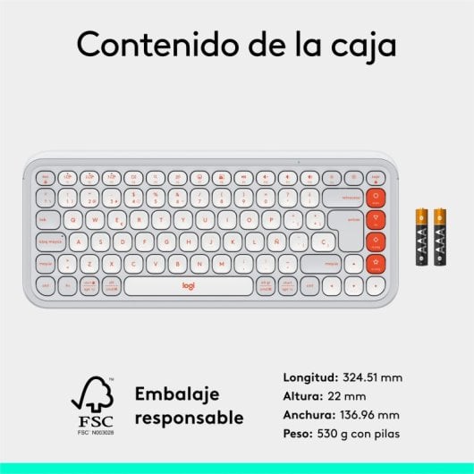 Logitech Pop Icon Keys teclado Inalámbrico Bluetooth Blanco