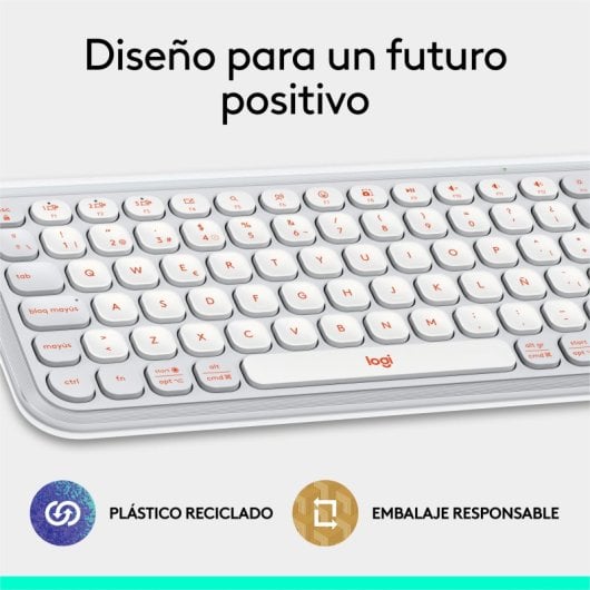 Logitech Pop Icon Keys teclado Inalámbrico Bluetooth Blanco