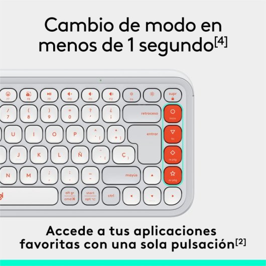 Logitech Pop Icon Keys teclado Inalámbrico Bluetooth Blanco