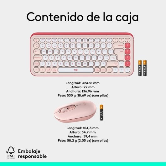 Logitech Pop Icon Combo Pack Teclado + Rato Sem Fio Rosa
