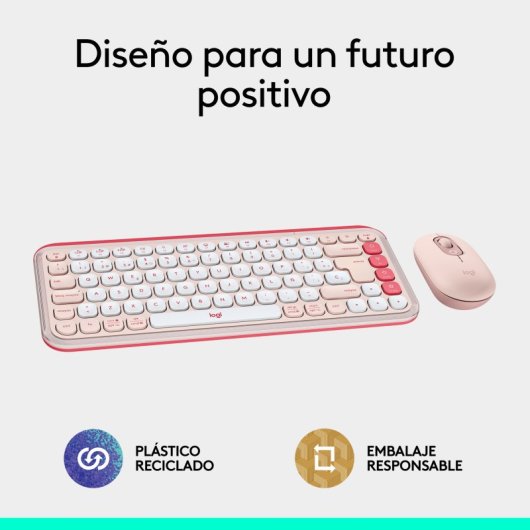Pack combiné clavier et souris sans fil Logitech Pop Icon rose