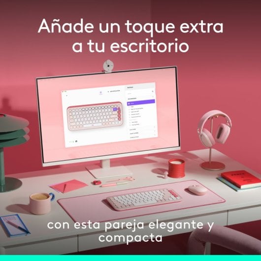 Pack combiné clavier et souris sans fil Logitech Pop Icon rose