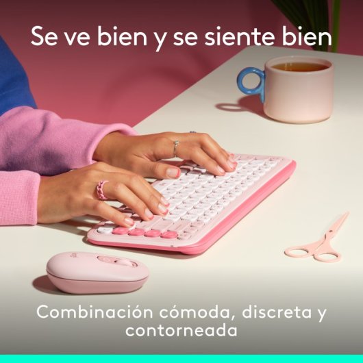 Pack combiné clavier et souris sans fil Logitech Pop Icon rose