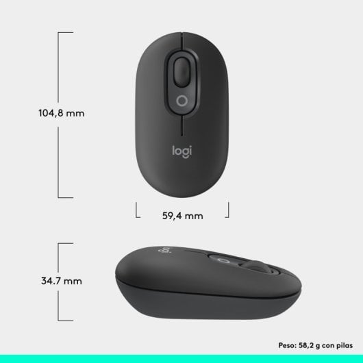 Logitech Pop Mouse Mouse wireless compatto con funzione Emoji personalizzabile Graphite