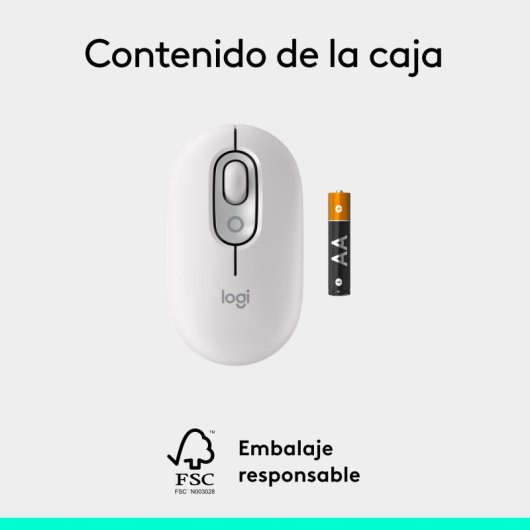 Logitech Pop Mouse Mouse wireless compatto con funzione Emoji personalizzabile Bianco