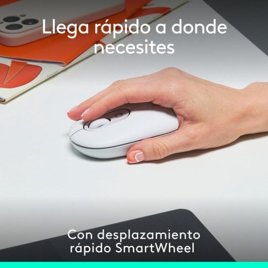 Logitech Pop Mouse Mouse wireless compatto con funzione Emoji personalizzabile Bianco