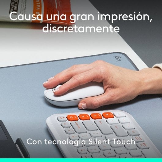Logitech Pop Mouse Mouse wireless compatto con funzione Emoji personalizzabile Bianco