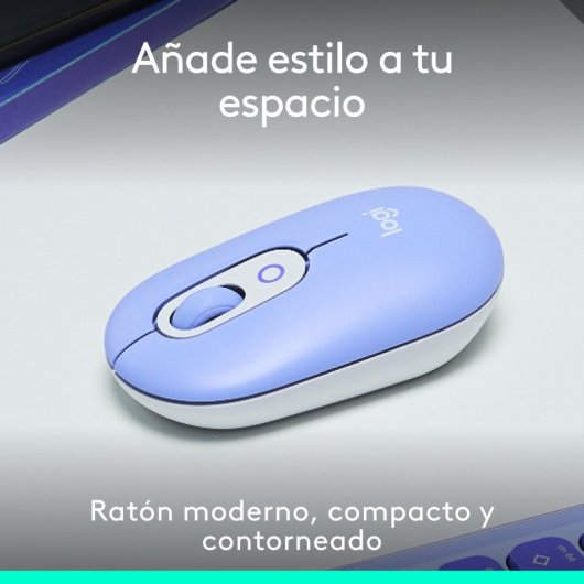 Logitech Pop Mouse Mouse wireless compatto con funzione Emoji personalizzabile viola