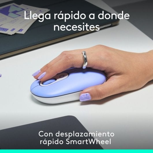 Logitech Pop Mouse Mouse wireless compatto con funzione Emoji personalizzabile viola