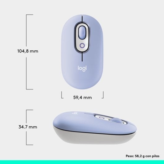 Logitech Pop Mouse Mouse wireless compatto con funzione Emoji personalizzabile viola