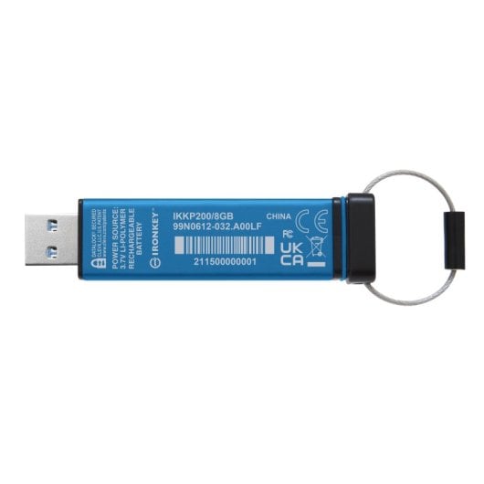 Kingston Technology IronKey Keypad 200 Clé USB 8 Go USB Type A 3.2 Gen 1 (3.1 Gen 1) Bleu