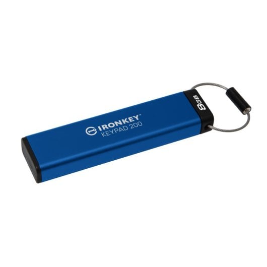 Kingston Technology IronKey Keypad 200 Clé USB 8 Go USB Type A 3.2 Gen 1 (3.1 Gen 1) Bleu