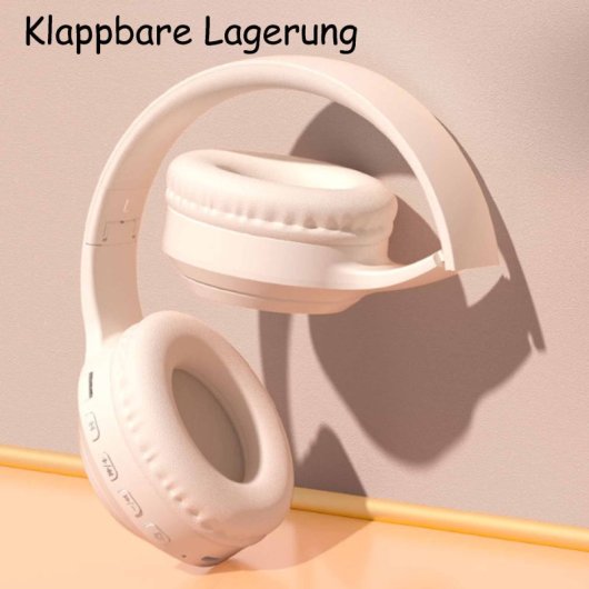 Kinsi V9 Auriculares Gaming con Cable/Bluetooth/Jack3.5/Tarjeta TF Blancos