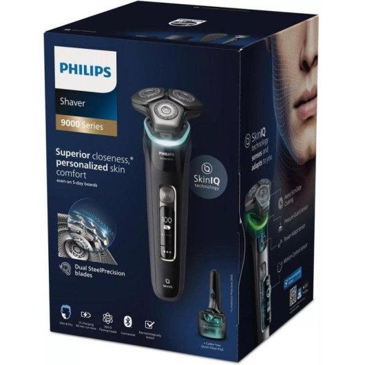 Rasoir Visage Philips Shaver Series 9000 S9976/55 Sans Fil 60min Sec et Humide 3 Têtes Flexibles
