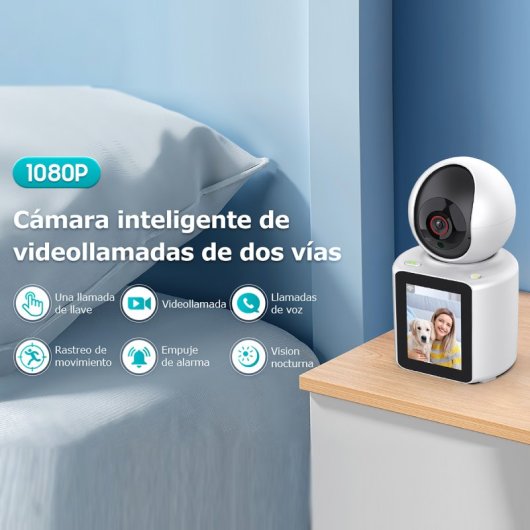 Klack Cámara Interior WiFi IP 360º Visión Nocturna FullHD Blanca