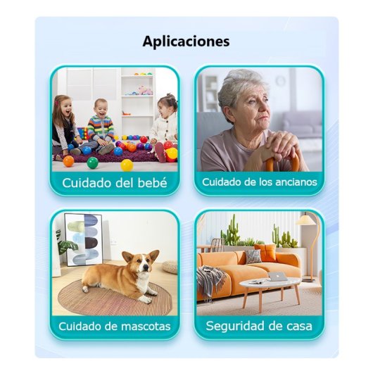 Klack Cámara Interior WiFi IP 360º Visión Nocturna FullHD Blanca