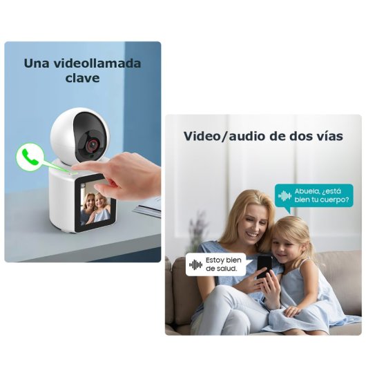 Klack Cámara Interior WiFi IP 360º Visión Nocturna FullHD Blanca