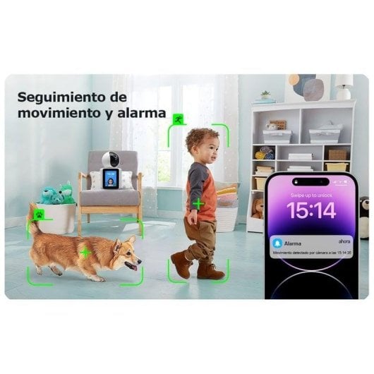 Câmera de vigilância Klack FullHD Visão Noturna Interna IA Áudio Bidirecional