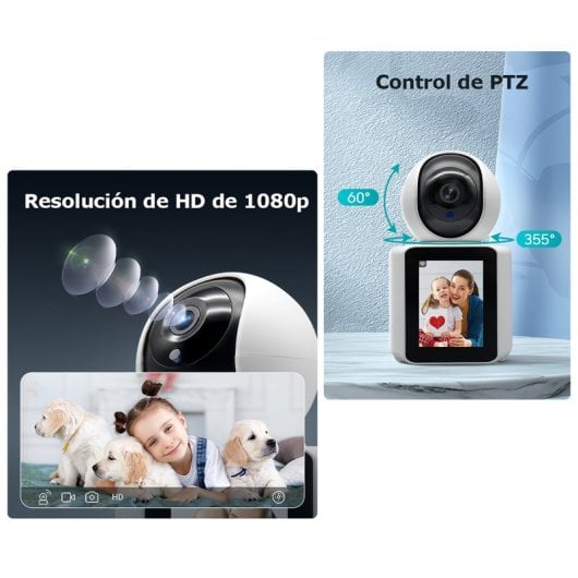 Klack Cámara Interior WiFi IP 360º Visión Nocturna FullHD Blanca