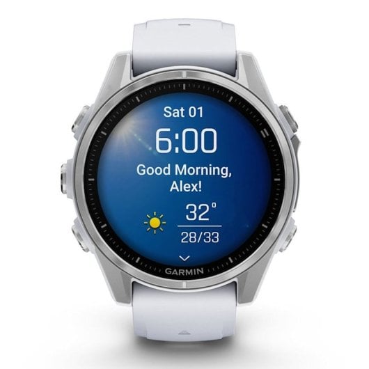 Garmin Fenix 8 AMOLED 43mm Reloj Smartwatch Plateado con Correa de Silicona Blanca