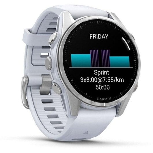 Garmin Fenix 8 Bluetooth Wi-Fi GPS 43mm AMOLED Argent Blanc M Étanchéité 10ATM SpO2