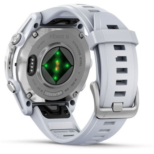 Garmin Fenix 8 AMOLED 43mm Reloj Smartwatch Plateado con Correa de Silicona Blanca