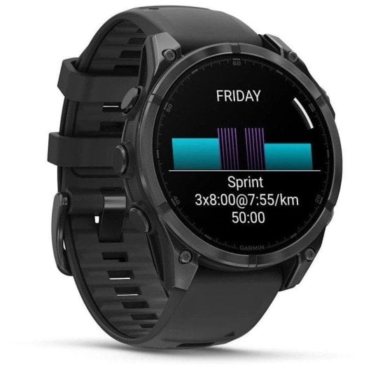 Garmin Fenix 8 Bluetooth GPS NFC 47mm AMOLED Cinzento com Correia Preta Tamanho Único Resistente à Água 10ATM
