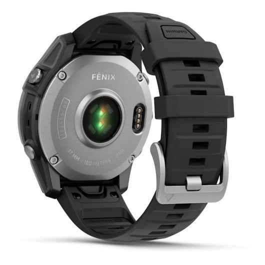 Orologio Smartwatch Garmin Fenix E 47mm in acciaio inossidabile con cinturino in silicone nero