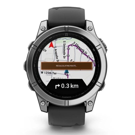 Orologio Smartwatch Garmin Fenix E 47mm in acciaio inossidabile con cinturino in silicone nero