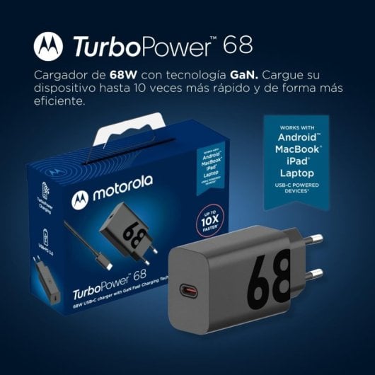 Motorola TurboPower 68 SJMC682 USB-C Powerbank, Schnellladung, 68 W, Schwarz