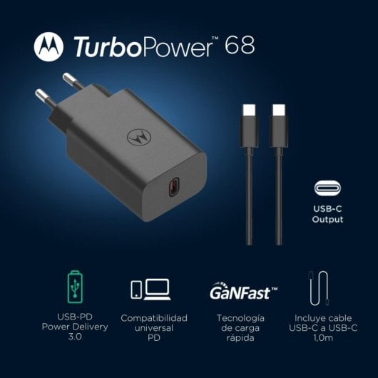 Motorola TurboPower 68 SJMC682 USB-C Powerbank, Schnellladung, 68 W, Schwarz