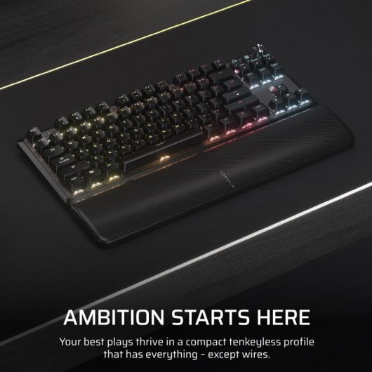 Corsair K70 CORE TKL Kabellose mechanische Gaming-Tastatur, RGB-Schalter, MLX Red V2, Schwarz