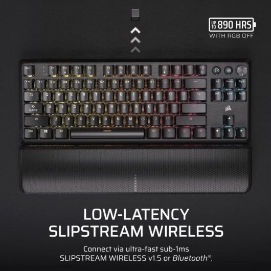 Teclado Corsair K70 CORE TKL Wireless Gaming Mecánico RGB CORSAIR MLX Red v2 Negro