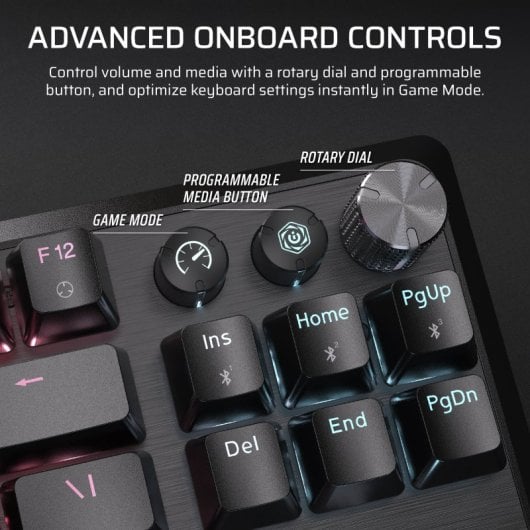 Corsair K70 CORE TKL Kabellose mechanische Gaming-Tastatur, RGB-Schalter, MLX Red V2, Schwarz