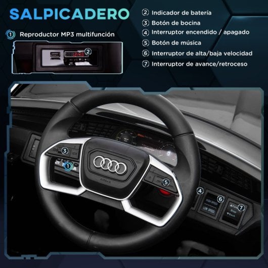 Homcom Audi E-Tron Carro Elétrico para Crianças 3-5 Km/h Preto