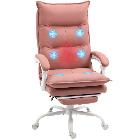 Vinsetto Silla de Oficina con 6 Puntos de Masaje y 5 Modos Rosa