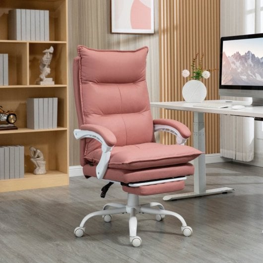 Vinsetto Silla de Oficina con 6 Puntos de Masaje y 5 Modos Rosa