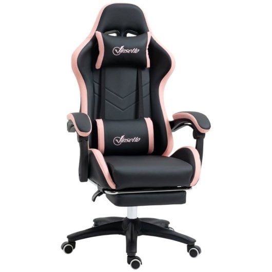 Vinsetto Silla Gaming de Cuero Pu con Altura Ajustable Negro